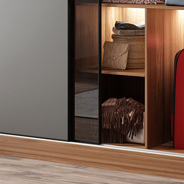 Gabinete de almacenamiento de madera de dormitorio Puertas correderas tradicionales Armario