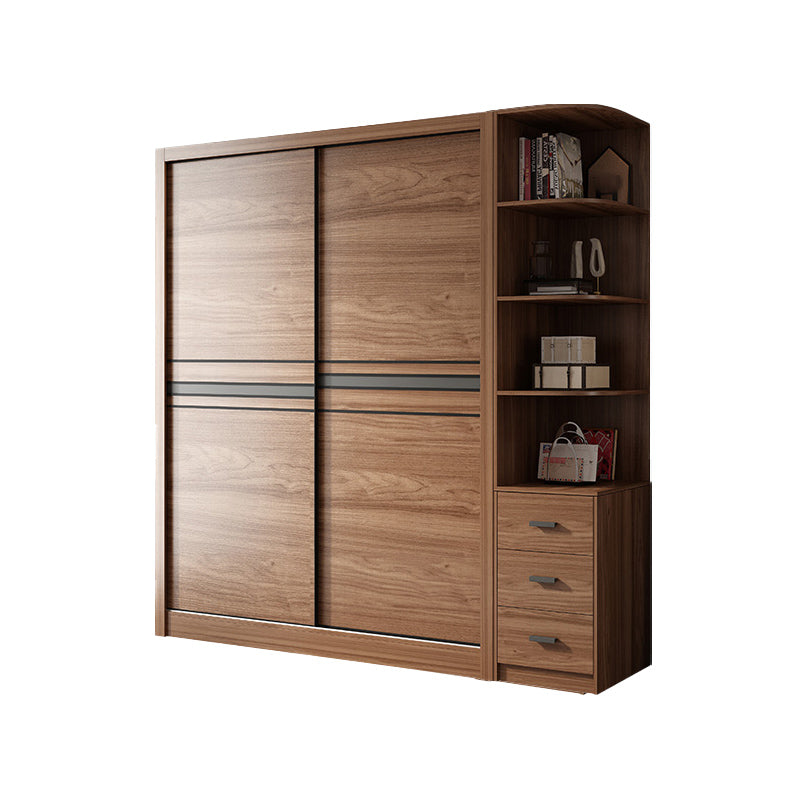 Gabinete de almacenamiento de madera de dormitorio Puertas correderas tradicionales Armario