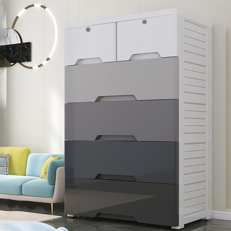 Contemporary Bedroom Wardrobe Plastic Drawers Storage Armoire Clearhalo 'Armoires & Wardrobes' 'armoires_wardrobes' 'Bedroom Furniture' 'furn' 'furn_armoires_wardrobes' 'Furniture' 7711768