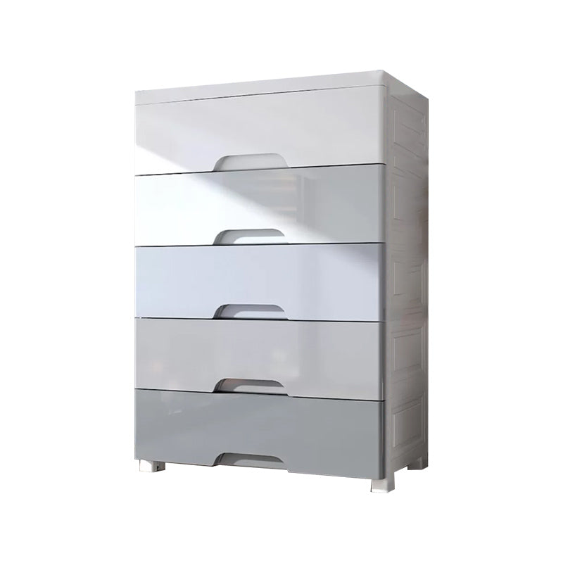 Contemporary Bedroom Wardrobe Plastic Drawers Storage Armoire 27.5"L x 14.5"W x 42"H Grey 5 Clearhalo 'Armoires & Wardrobes' 'armoires_wardrobes' 'Bedroom Furniture' 'furn' 'furn_armoires_wardrobes' 'Furniture' 7711769