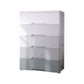 Contemporary Bedroom Wardrobe Plastic Drawers Storage Armoire 31"L x 15"W x 42"H Grey 5 Clearhalo 'Armoires & Wardrobes' 'armoires_wardrobes' 'Bedroom Furniture' 'furn' 'furn_armoires_wardrobes' 'Furniture' 7711771