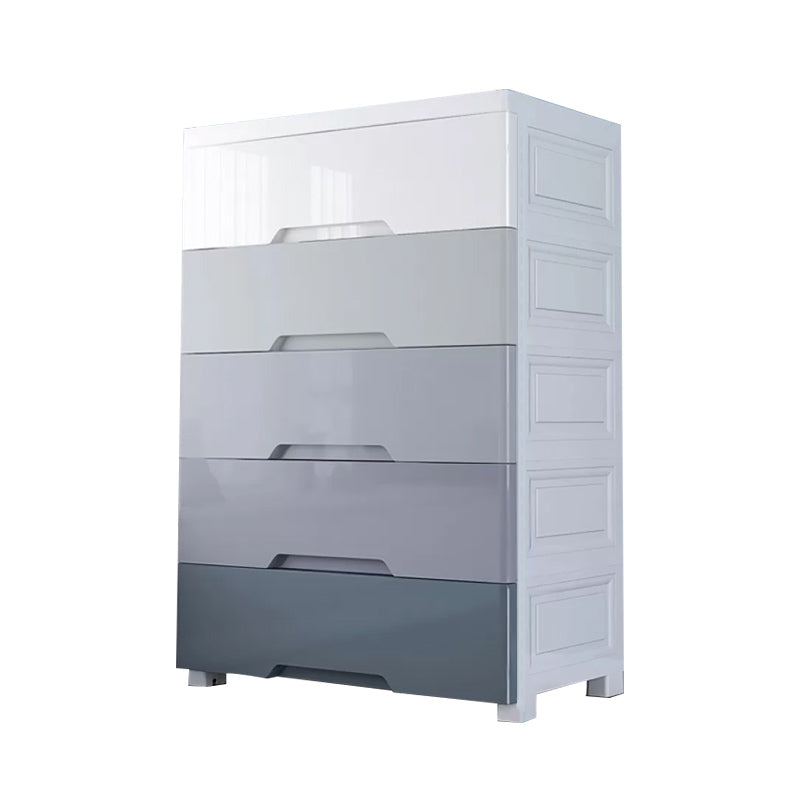 Contemporary Bedroom Wardrobe Plastic Drawers Storage Armoire 20"L x 12"W x 32"H Grey 5 Clearhalo 'Armoires & Wardrobes' 'armoires_wardrobes' 'Bedroom Furniture' 'furn' 'furn_armoires_wardrobes' 'Furniture' 7711773