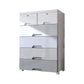 Contemporary Bedroom Wardrobe Plastic Drawers Storage Armoire 27.5"L x 14.5"W x 42"H Grey 6 Clearhalo 'Armoires & Wardrobes' 'armoires_wardrobes' 'Bedroom Furniture' 'furn' 'furn_armoires_wardrobes' 'Furniture' 7711777