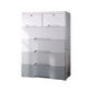 Contemporary Bedroom Wardrobe Plastic Drawers Storage Armoire 31"L x 15"W x 42"H Grey 6 Clearhalo 'Armoires & Wardrobes' 'armoires_wardrobes' 'Bedroom Furniture' 'furn' 'furn_armoires_wardrobes' 'Furniture' 7711779