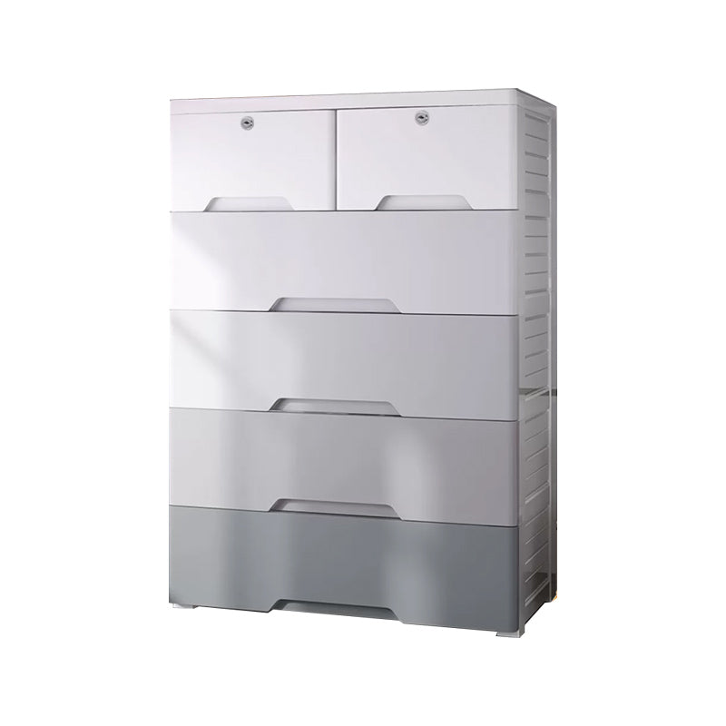 Contemporary Bedroom Wardrobe Plastic Drawers Storage Armoire 31"L x 15"W x 42"H Grey 6 Clearhalo 'Armoires & Wardrobes' 'armoires_wardrobes' 'Bedroom Furniture' 'furn' 'furn_armoires_wardrobes' 'Furniture' 7711779