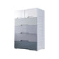 Contemporary Bedroom Wardrobe Plastic Drawers Storage Armoire 24.8"L x 13.2"W x 33.5"H Grey 6 Clearhalo 'Armoires & Wardrobes' 'armoires_wardrobes' 'Bedroom Furniture' 'furn' 'furn_armoires_wardrobes' 'Furniture' 7711780