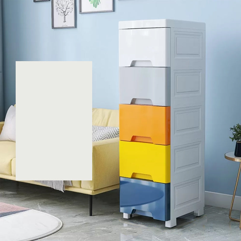 Contemporary Bedroom Wardrobe Plastic Drawers Storage Armoire 10.2"L x 11.8"W x 32.3"H White 5 Clearhalo 'Armoires & Wardrobes' 'armoires_wardrobes' 'Bedroom Furniture' 'furn' 'furn_armoires_wardrobes' 'Furniture' 7711782