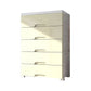 Contemporary Bedroom Wardrobe Plastic Drawers Storage Armoire 27.5"L x 14.5"W x 42"H Khaki 5 Clearhalo 'Armoires & Wardrobes' 'armoires_wardrobes' 'Bedroom Furniture' 'furn' 'furn_armoires_wardrobes' 'Furniture' 7711784