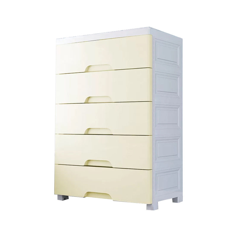 Contemporary Bedroom Wardrobe Plastic Drawers Storage Armoire 20"L x 12"W x 32"H Khaki 5 Clearhalo 'Armoires & Wardrobes' 'armoires_wardrobes' 'Bedroom Furniture' 'furn' 'furn_armoires_wardrobes' 'Furniture' 7711786