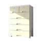 Contemporary Bedroom Wardrobe Plastic Drawers Storage Armoire 27.5"L x 14.5"W x 42"H Khaki 6 Clearhalo 'Armoires & Wardrobes' 'armoires_wardrobes' 'Bedroom Furniture' 'furn' 'furn_armoires_wardrobes' 'Furniture' 7711789