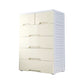 Contemporary Bedroom Wardrobe Plastic Drawers Storage Armoire 24.8"L x 13.2"W x 33.5"H Khaki 6 Clearhalo 'Armoires & Wardrobes' 'armoires_wardrobes' 'Bedroom Furniture' 'furn' 'furn_armoires_wardrobes' 'Furniture' 7711790