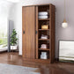 Engineered Wood Wardrobe Armoire Modern Storage Cabinet with Shelves Armoire 31"L x 20"W x 71"H Brown Clearhalo 'Armoires & Wardrobes' 'armoires_wardrobes' 'Bedroom Furniture' 'furn' 'furn_armoires_wardrobes' 'Furniture' 7711807