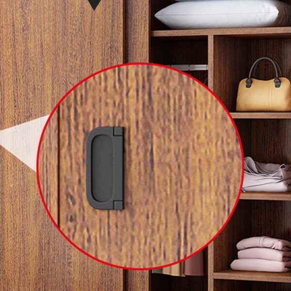 Engineered Wood Wardrobe Armoire Modern Storage Cabinet with Shelves Clearhalo 'Armoires & Wardrobes' 'armoires_wardrobes' 'Bedroom Furniture' 'furn' 'furn_armoires_wardrobes' 'Furniture' 7711811