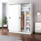 Engineered Wood Wardrobe Armoire Modern Storage Cabinet with Shelves Armoire 55"L x 20"W x 71"H White Clearhalo 'Armoires & Wardrobes' 'armoires_wardrobes' 'Bedroom Furniture' 'furn' 'furn_armoires_wardrobes' 'Furniture' 7711812