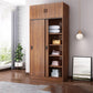 Engineered Wood Wardrobe Armoire Modern Storage Cabinet with Shelves Armoire with Top Cabinet 39.5"L x 20"W x 87"H Brown Clearhalo 'Armoires & Wardrobes' 'armoires_wardrobes' 'Bedroom Furniture' 'furn' 'furn_armoires_wardrobes' 'Furniture' 7711818