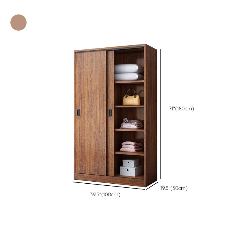 Engineered Wood Wardrobe Armoire Modern Storage Cabinet with Shelves Clearhalo 'Armoires & Wardrobes' 'armoires_wardrobes' 'Bedroom Furniture' 'furn' 'furn_armoires_wardrobes' 'Furniture' 7711823