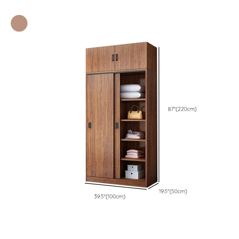 Engineered Wood Wardrobe Armoire Modern Storage Cabinet with Shelves Clearhalo 'Armoires & Wardrobes' 'armoires_wardrobes' 'Bedroom Furniture' 'furn' 'furn_armoires_wardrobes' 'Furniture' 7711827