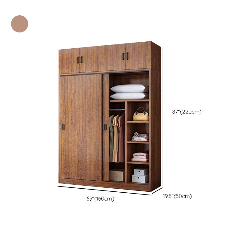 Engineered Wood Wardrobe Armoire Modern Storage Cabinet with Shelves Clearhalo 'Armoires & Wardrobes' 'armoires_wardrobes' 'Bedroom Furniture' 'furn' 'furn_armoires_wardrobes' 'Furniture' 7711830