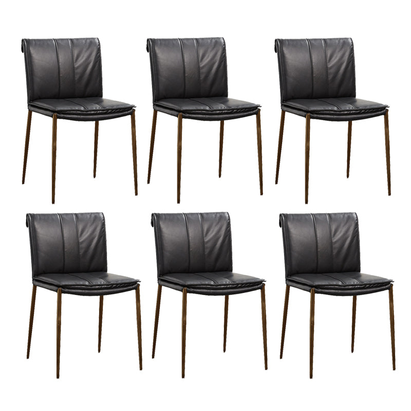 Silla lateral de estilo moderno silla de comedor tapizada con base de metal