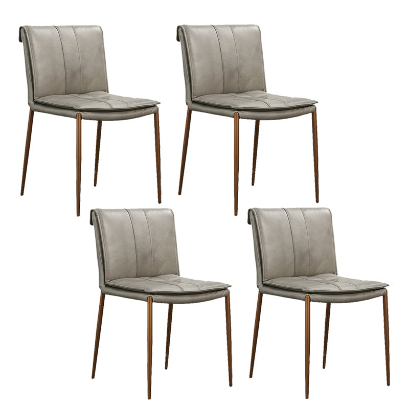 Silla lateral de estilo moderno silla de comedor tapizada con base de metal