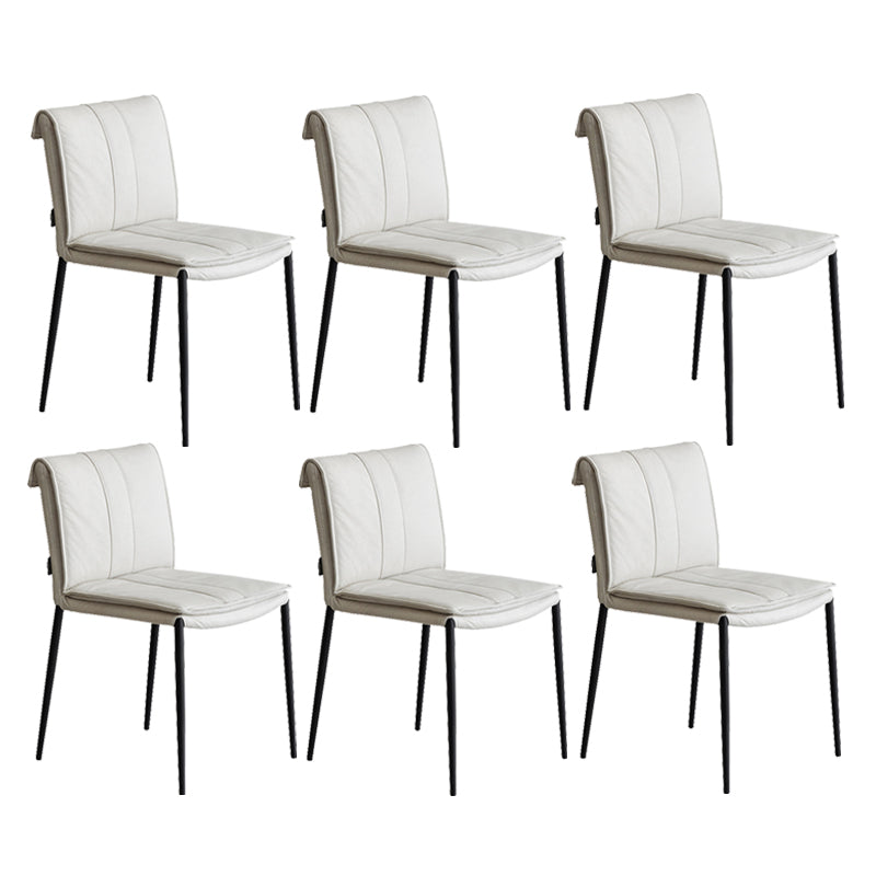 Silla lateral de estilo moderno silla de comedor tapizada con base de metal
