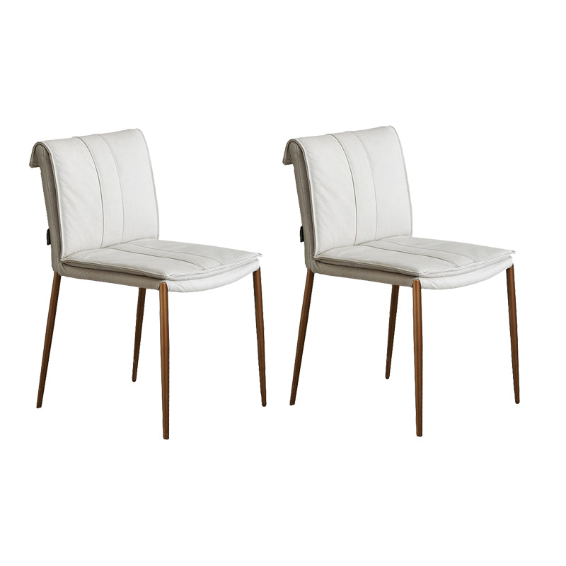 Silla lateral de estilo moderno silla de comedor tapizada con base de metal