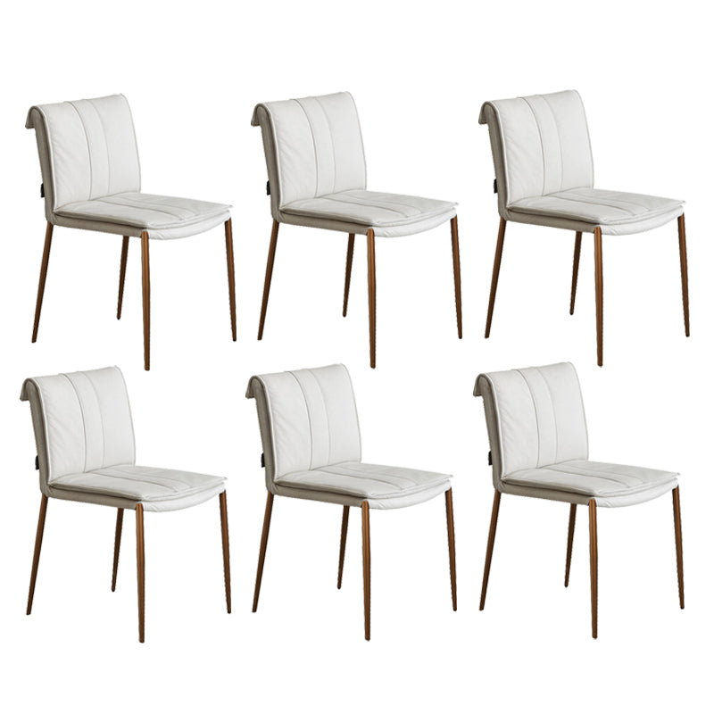 Silla lateral de estilo moderno silla de comedor tapizada con base de metal