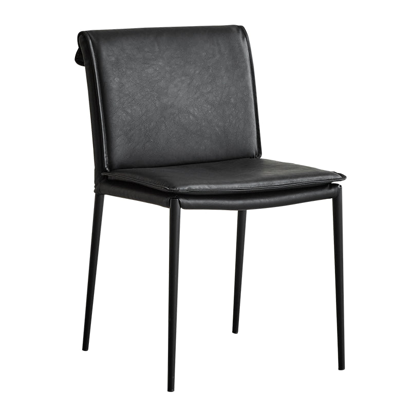 Silla lateral de estilo moderno silla de comedor tapizada con base de metal