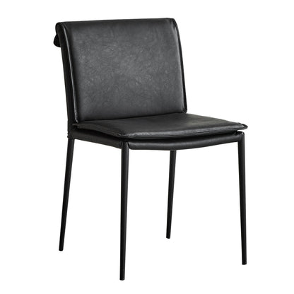 Silla lateral de estilo moderno silla de comedor tapizada con base de metal