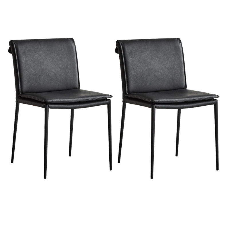 Silla lateral de estilo moderno silla de comedor tapizada con base de metal