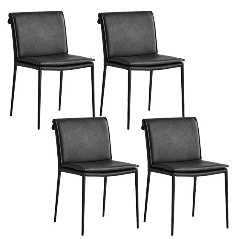 Silla lateral de estilo moderno silla de comedor tapizada con base de metal