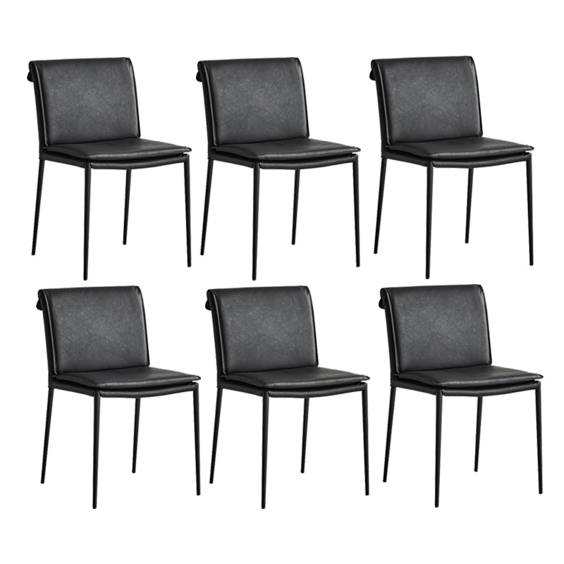 Silla lateral de estilo moderno silla de comedor tapizada con base de metal