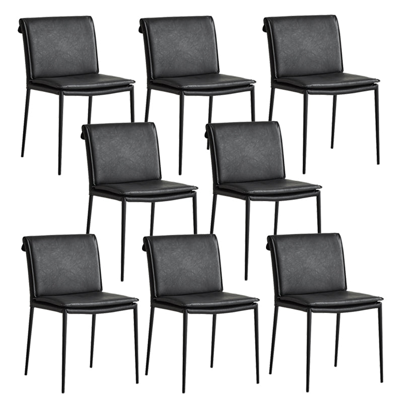 Silla lateral de estilo moderno silla de comedor tapizada con base de metal