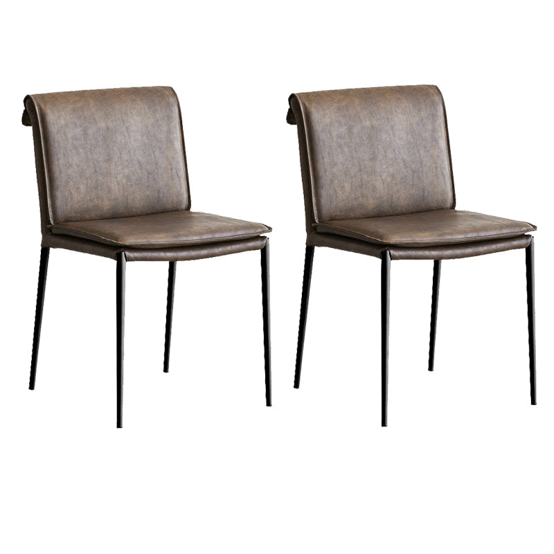 Silla lateral de estilo moderno silla de comedor tapizada con base de metal