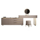 Vanity per trucco a specchio in ardesia glam impostato in grigio con 5 cassetti