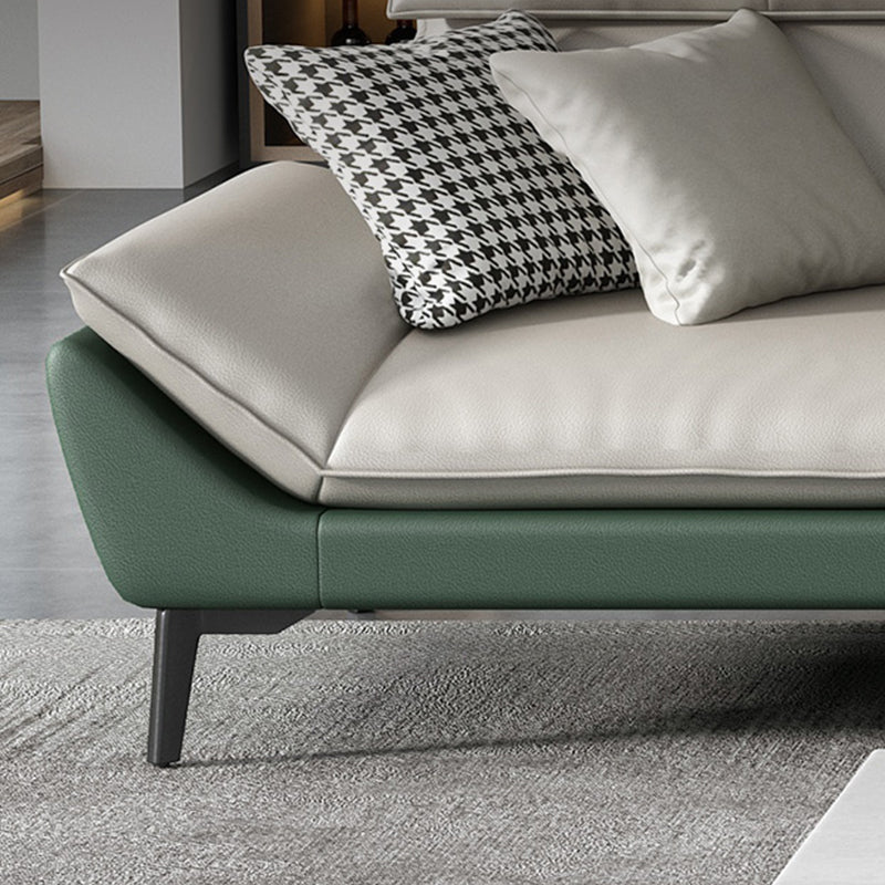 Couleur de couleur en mousse Épouillé bras étanche canapé en cuir authentique pour la maison