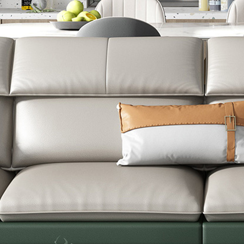 Couleur de couleur en mousse Épouillé bras étanche canapé en cuir authentique pour la maison