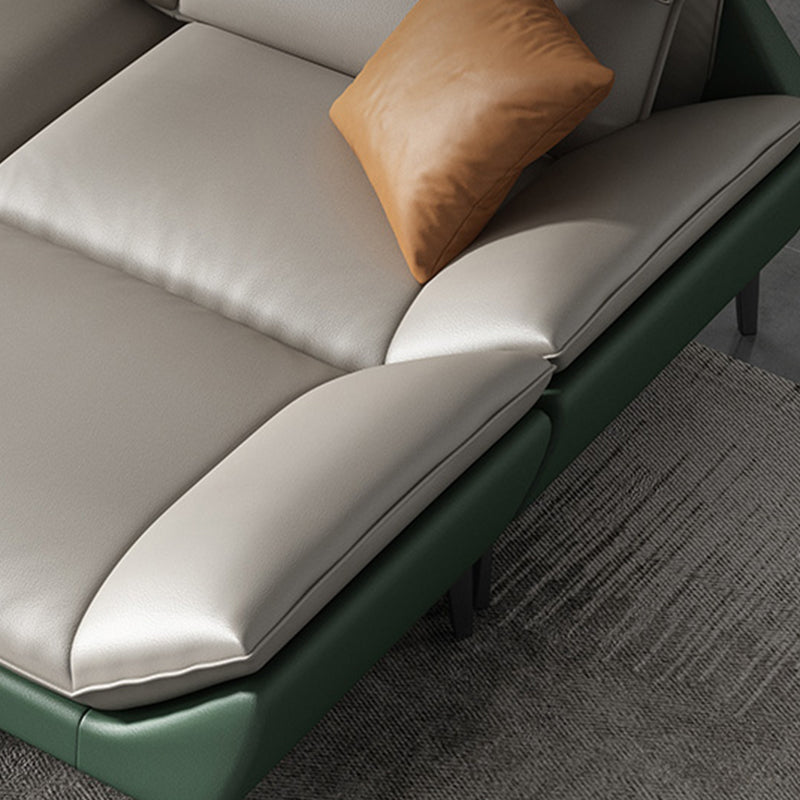 Couleur de couleur en mousse Épouillé bras étanche canapé en cuir authentique pour la maison