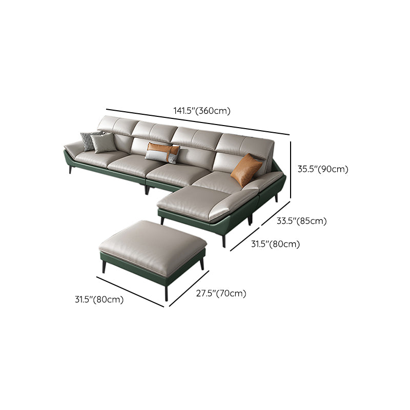 Couleur de couleur en mousse Épouillé bras étanche canapé en cuir authentique pour la maison