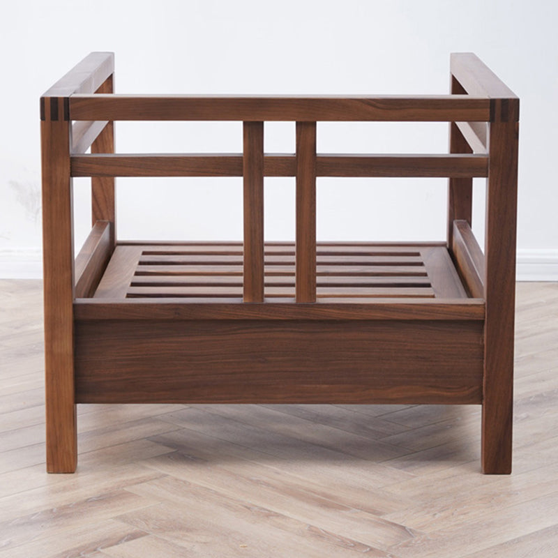 Solid Wood Farmhouse Loose Back Square Arm Sofa with Grey Cushions Clearhalo 'furn' 'furn_sofas' 'Furniture' 'Living Room Furniture' 'Sofa' 'sofas' 7713625