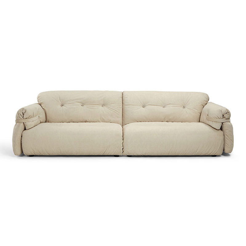 2-seater Scratch Resistant Solid Color Living Room Leather Sofa