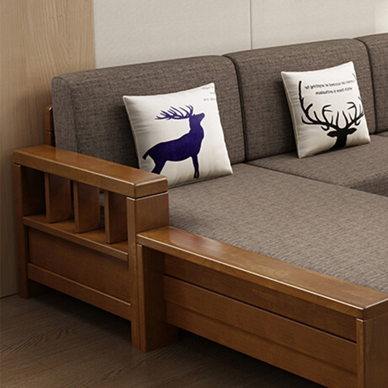 Rubberwood Contemporary Slipcovered Square Arm Sofa for Living Room Clearhalo 'furn' 'furn_sofas' 'Furniture' 'Living Room Furniture' 'Sofa' 'sofas' 7713703