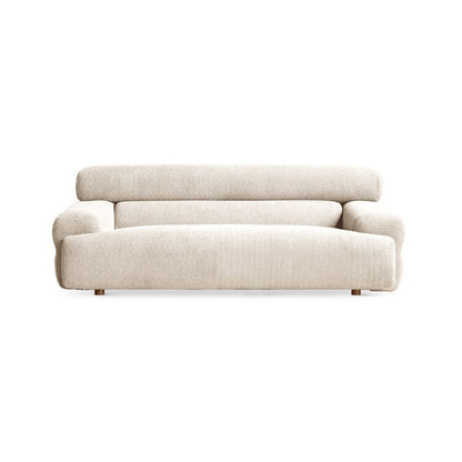 リビングルーム用のタイトなシートフォームソリッドカラー木製埋め込み式アームソファ