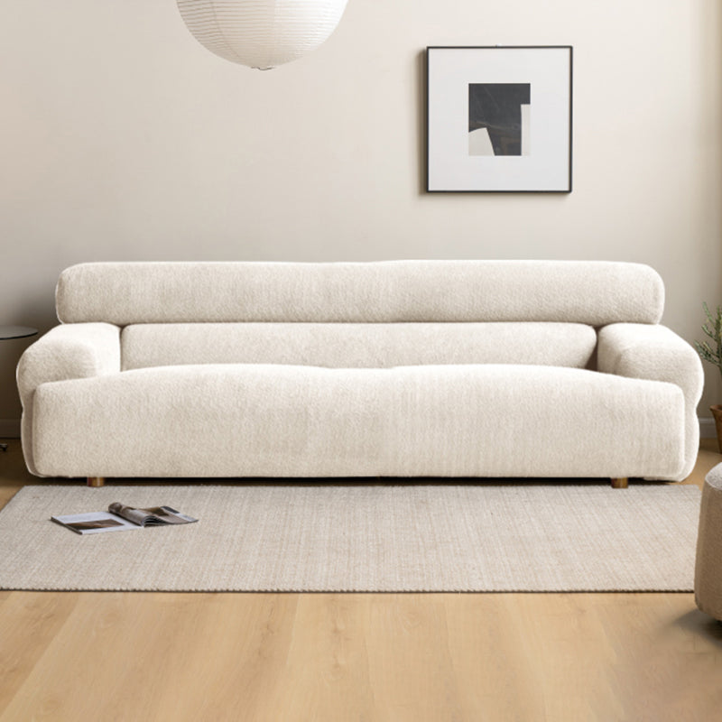 リビングルーム用のタイトなシートフォームソリッドカラー木製埋め込み式アームソファ