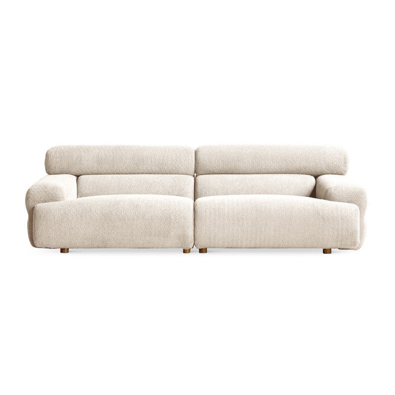 リビングルーム用のタイトなシートフォームソリッドカラー木製埋め込み式アームソファ