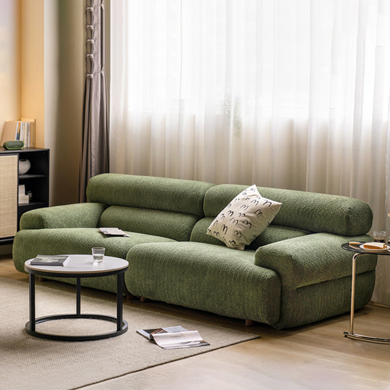 リビングルーム用のタイトなシートフォームソリッドカラー木製埋め込み式アームソファ