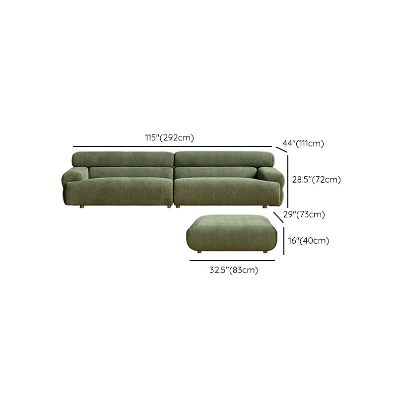 リビングルーム用のタイトなシートフォームソリッドカラー木製埋め込み式アームソファ