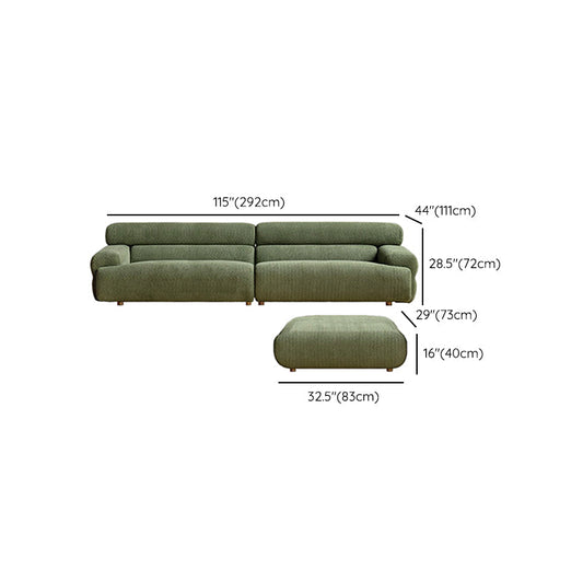 Tight Seat Foam Solid Color Wood Recessed Arm Sofa for Living Room