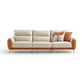 Faux Leather Glam Stain Resistant Square Arm Sofa for Living Room