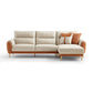 Faux Leather Glam Stain Resistant Square Arm Sofa for Living Room
